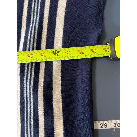 Marine Layer Navy & White Striped Open Front Knit Poncho One Size Nautical Beach - Picture 4 of 10